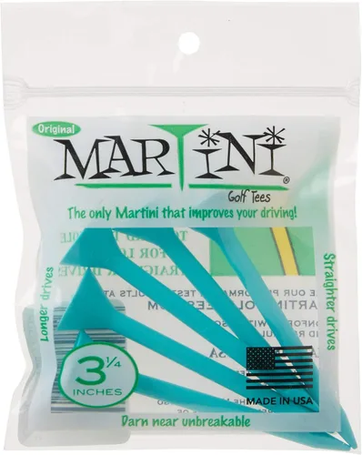 Vista 2 de Martini, paquete de 5 tees de Golf plásticos y durables de 3-1/4 pulgadas (colores surtidos), Azul