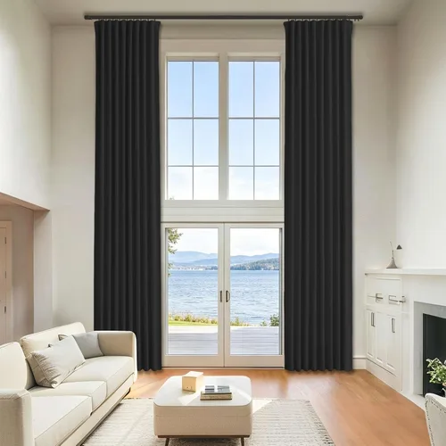 Vista 24 de Cortinas opacas de terciopelo beige para dormitorio de 52 x 72 pulgadas de largo, juego de 2 paneles - Cortinas con bloqueo de luz UV y reducción