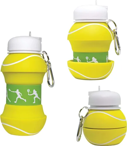 Vista 3 de Maccabi Art Clip-On - Botella de agua plegable de silicona sin BPA para niños, 18 onzas