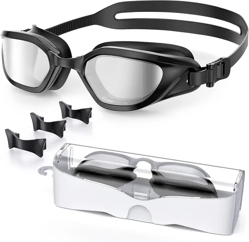 Vista 16 de Gafas de Natación, Gafas de Natación Unisex para Adultos Anti Niebla Anti UV Sin Fugas Visión Amplia para Hombres Mujeres Jóvenes