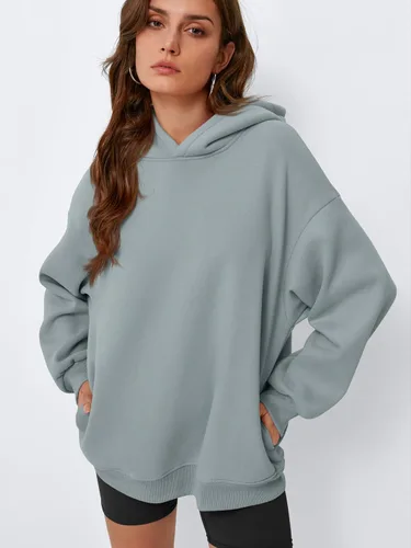 Vista 2 de EFAN Sudaderas de gran tamaño con capucha de forro polar para mujer, trajes de moda de otoño 2025, ropa linda con bolsillos