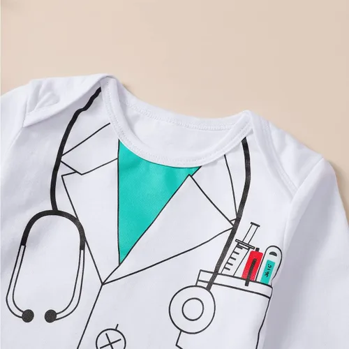 Vista 4 de Singcoco Disfraz de bebé recién nacido traje de uniforme de bebé