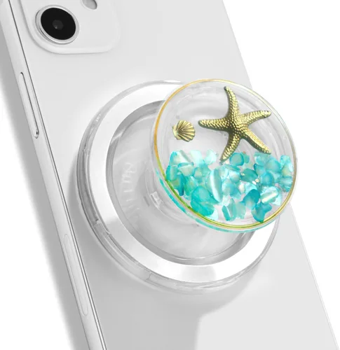 Vista 10 de Soporte plegable extensible estilo océano para teléfono celular, tableta, accesorio de teléfono celular (turquesa)