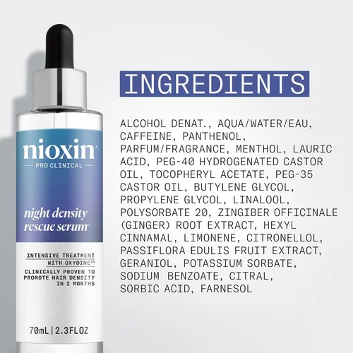 Vista 7 de Nioxin Night Density Rescue Serum Suero para engrosar el cabello durante la noche Protege contra la rotura del cabello Tratamiento intensivo