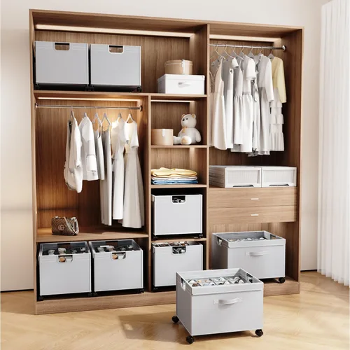 Vista 9 de HOUSE AGAIN Organizador de zapatos para armario, cajas de almacenamiento de zapatos con ruedas de 360°, marco de metal resistente que se adapta a