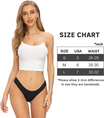 Vista 4 de Tangas para mujer, tangas invisibles para mujer, paquete de ropa interior de bikini de seda de hielo