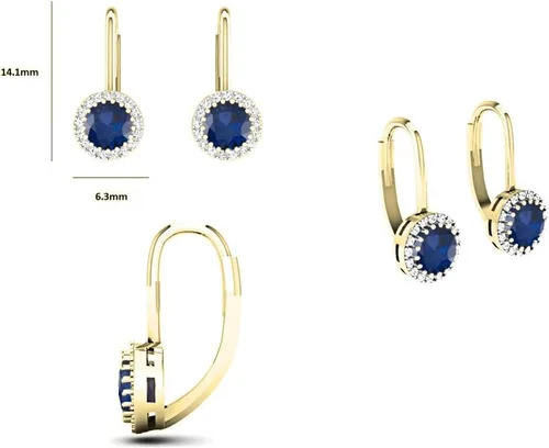 Vista 6 de Dazzlingrock Collection Pendientes colgantes estilo halo de 10 quilates para mujer, oro amarillo