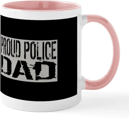 Vista 64 de CafePress Taza de café de cerámica de 11 oz (11.0 fl oz) de Police Mom