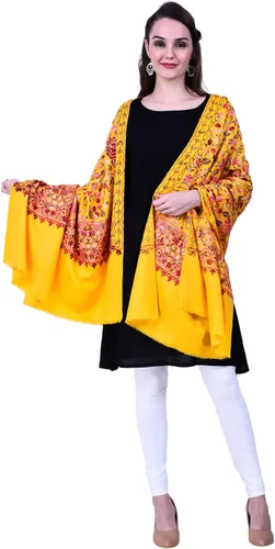 Vista 5 de SWI WITH LABEL Chal de cachemira para mujer, bordado Aari (talla 40 x 80 pulgadas)