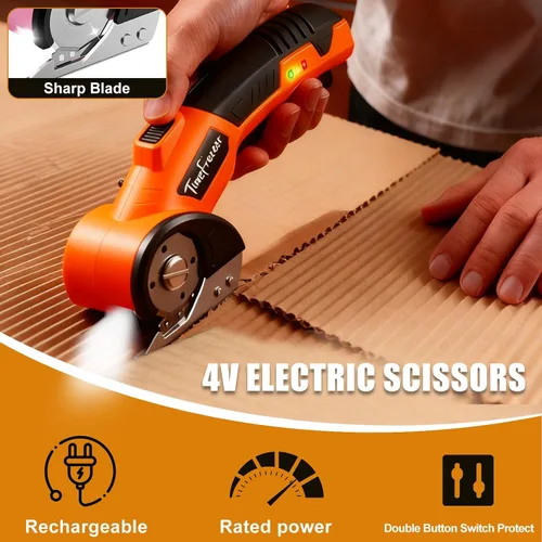 Vista 4 de Cortador de cartón eléctrico – ancho 1.3 pulgadas, longitud 9.06 pulgadas – Tijeras de cartón recargables adecuadas para parper, caja, cuero, tela