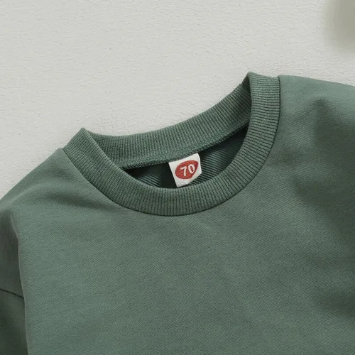 Vista 3 de Sudadera unisex para bebé niño y niña, mameluco de burbujas de manga larga con bolsillo, suéter cálido, ropa de otoño e invierno
