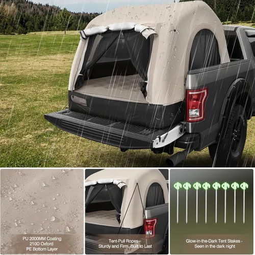 Vista 11 de Tienda de campaña autoinflable con colchón, PU2000mm impermeable, bomba de aire recargable, 3 minutos de instalación rápida Tienda de campaña