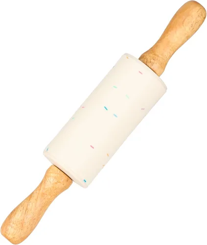 Vista 19 de Mini rodillo de silicona para niños, mango de madera antiadherente, 9 pulgadas, 1 paquete, color azul