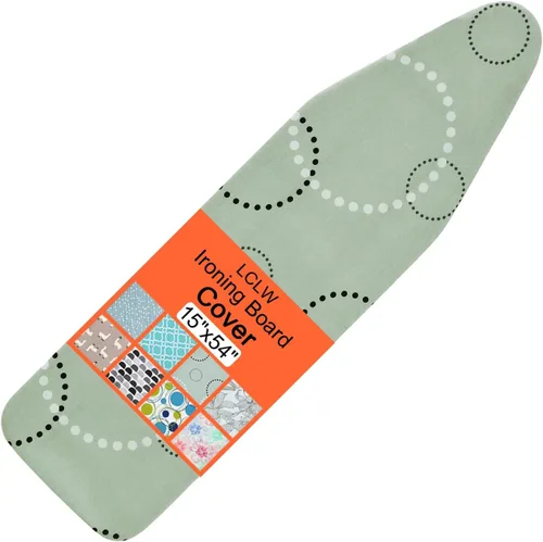 Vista 9 de Funda para tabla de planchar y almohadilla de tamaño estándar de 15 x 54 pulgadas, 3 pares de correas de cierre de , bordes elásticos, cubierta