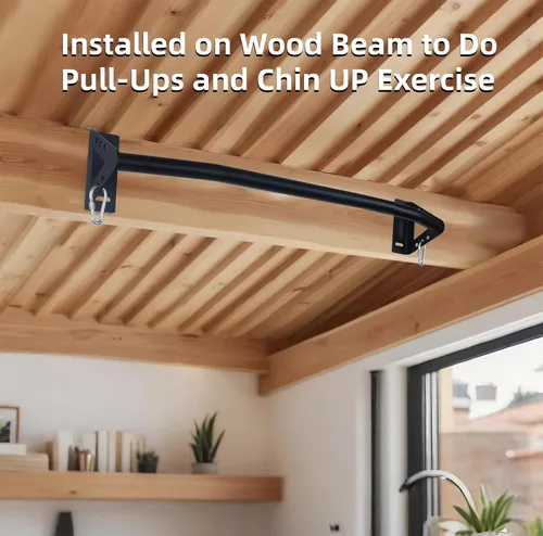 Vista 8 de Wall Mounted Pull Up Bar Doorway, Heavy Duty Strength Training Pull-Up & Chin Up Bars for Doorframe, Support Beam or Joist Mount Thick Metal Sturdy