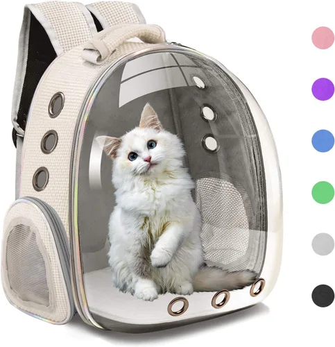 Vista 11 de Henkelion Mochila de viaje Bolsa de transporte de burbujas para perros pequeños y medianos, gatos, cápsula espacial para mascotas, perro para Verde