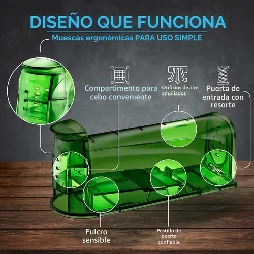 Vista 2 de Trazon Trampas para ratones humanitarias que atrapan y liberan que funcionan, trampas para ratones vivos que no matan, trampas reutilizables