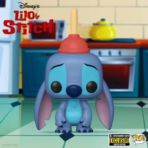 Vista 3 de Funko Pop! Disney: Lilo & Stitch - Figura de Stitch con émbolo (exclusivo de Entertainment Earth)