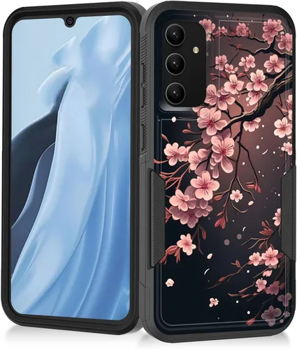 Vista 175 de Funda para Galaxy A14 5G, resistente de doble capa híbrida de policarbonato duro, goma suave, a prueba de golpes, funda protectora resistente