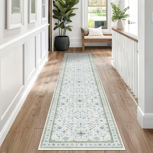 Vista 50 de Hazo Haus – Alfombra pequeña para entrada, cocina o baño, antideslizante con base de goma, resistente a las manchas y a la decoloración, diseño