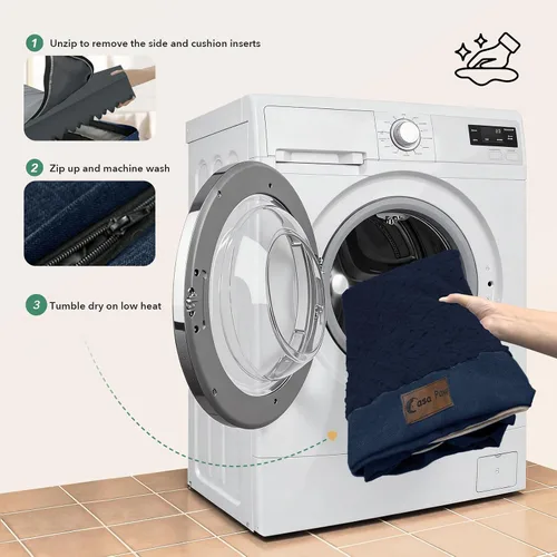 Vista 111 de Camas ortopédicas para perros grandes, cama de espuma viscoelástica impermeable para mascotas grandes con lados 89x56 cm, sofá para perros grandes