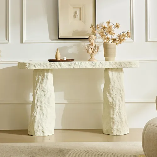 Vista 26 de Mesa consola pequeña de 31.9 pulgadas, estilo retro, estilo campestre, estilo francés, vintage, mesa de entrada, mesa de sofá para sala de estar