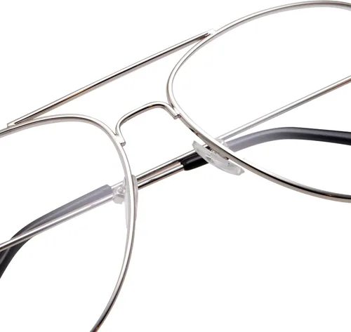 Vista 6 de grinderPUNCH Gafas de lente transparente de aviador, gafas de moda sin receta UV400