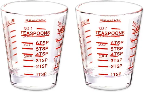 Vista 7 de DS. DISTINCTIVE STYLE Taza medidora de 2 piezas de vaso de chupito con 4 tipos de escala de medición para pequeñas cantidades líquidas