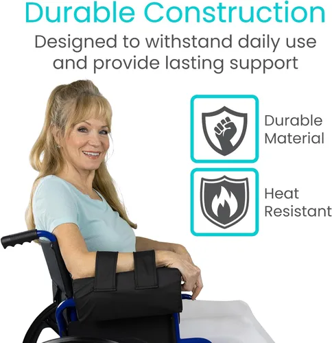 Vista 6 de Vive - Canal de apoyo lateral para brazo para silla de ruedas (1 pieza) - Accesorio de cojín para reposabrazos - Almohada para reposabrazos y codos