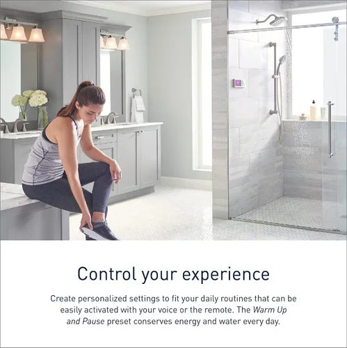 Vista 5 de Moen TS3302BL - Controlador de sistema de agua digital inteligente de 2 salidas para válvula de ducha termostática, en color negro mate