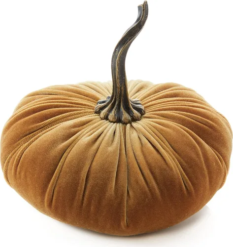 Vista 25 de Your Heart's Content Calabaza de terciopelo de 9 pulgadas, decoración de otoño hecha a mano, centro de mesa de boda de otoño, decoración rústica