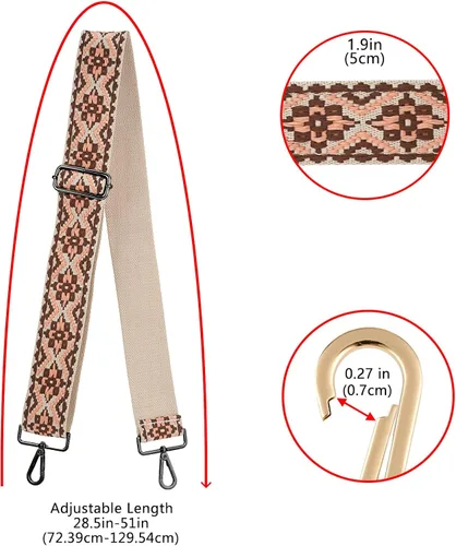 Vista 150 de ZOOEASS Hebillas de níquel Correa ancha para el hombro ajustable de repuesto para cinturón de pistola, hebilla de guitarra estilo bandolera