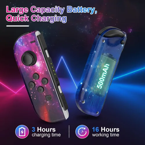 Vista 3 de Moonag Joy Cons for Switch Nintendo, Starry Sky Replacement LR Switch Controllers Wireless Compatible with SwitchSwitch LiteSwitch OLED