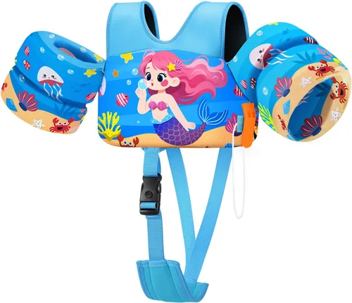 Vista 9 de HeySplash Chaleco de natación para niños pequeños, flotadores para niños de 22 a 44 libras/22 a 55 libras, chaqueta de natación para niños