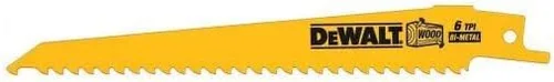 Vista 3 de DEWALT Hojas de sierra recíproca, parte trasera cónica, 6 pulgadas, 3 TPI, paquete de 5 (DW4801)