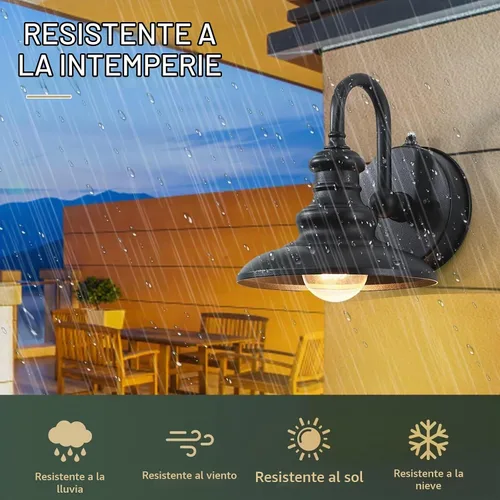 Vista 3 de LONEDRUID Aplique de Pared Exterior con Sensor de Anochecer a Amanecer Negro Luminarias de Granero con Cuello de Ganso Impermeables de Estilo Granja