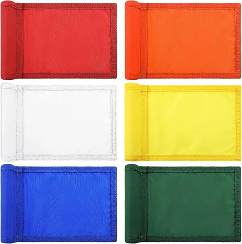 Vista 9 de Oudain 6 banderas de golf con tubo insertado, impermeable, banderas de golf de nailon 420D, banderas de mini pin para patio, interior, exterior Azul