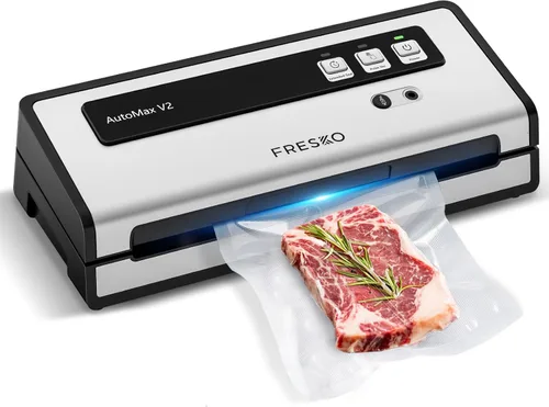 Vista 10 de FRESKO Máquina selladora al vacío con detección automática de bolsas, juego de accesorios al vacío de tarro Mason, doble sellado térmico, fácil