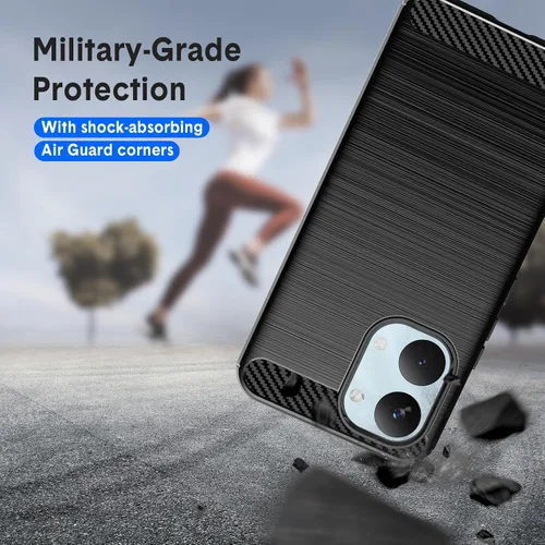 Vista 3 de Funda diseñada para Xiaomi Poco X8 Pro Max, TPU flexible [textura cepillada] [antideslizante] protección militar a prueba de golpes, funda delgada