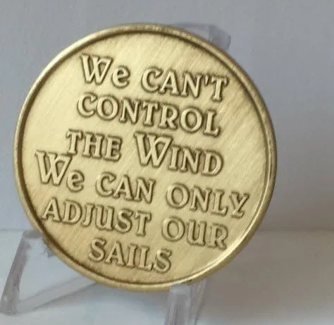 Vista 2 de Wendells No podemos controlar el viento, solo podemos ajustar nuestro chip de medallón de vela de bronce de vela