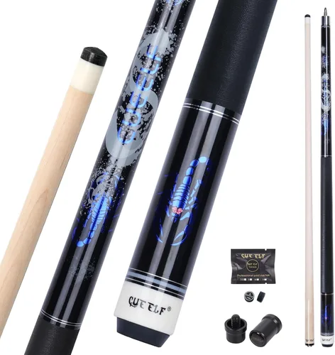 Vista 22 de CUEELF Scorpion Pool Cue Pro Taper Low Deflection Shaft 12.5mm Tip Negro