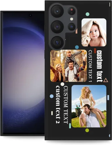 Vista 13 de Funda personalizada para Samsung Galaxy S23 Ultra con nombre de foto y texto - Funda suave y fina para teléfono móvil S 23 Ultra (negra) de 6.8