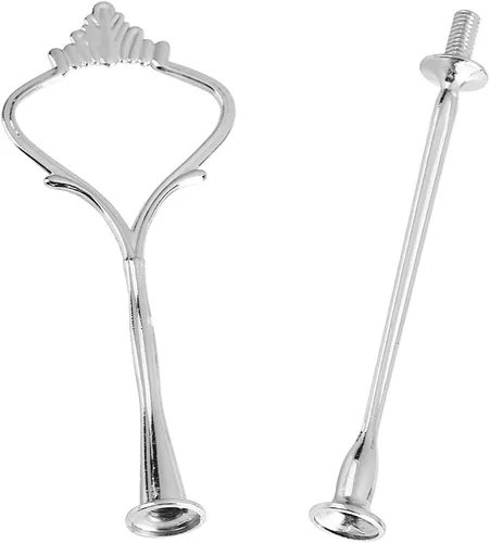 Vista 7 de Alvinlite Soporte plateado para cupcakes, bandeja pequeña de 2 niveles, soporte para pasteles, soporte para cupcakes, soporte de postre, decoración