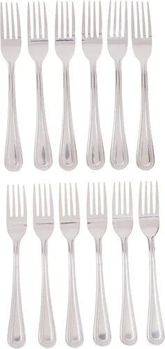 Vista 2 de Winco Juego de tenedores de cena de 12 piezas, acero inoxidable 18-0, plata