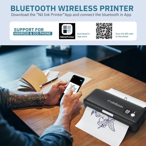 Vista 4 de LifeBasis Impresora de plantillas de tatuaje Bluetooth