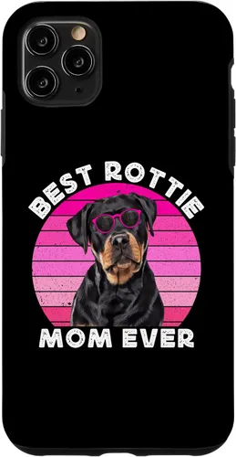 Vista 4 de Funda para iPhone 12 mini Rottweiler Mom para mujer, diseño vintage de Rott Mama Rottie