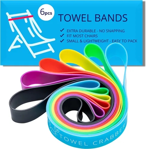 Vista 7 de Bandas de toallas (paquete de 6), para sillas de playa, piscina y crucero, extra duraderas, sin engancho, esenciales para cruceros y playa, gran