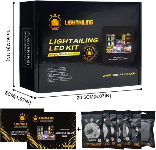 Vista 6 de LIGHTAILING Juego de luces para el modelo de bloques de construcción (Creator Expert The Assembly Square) – Kit de luz LED compatible con Lego 10255