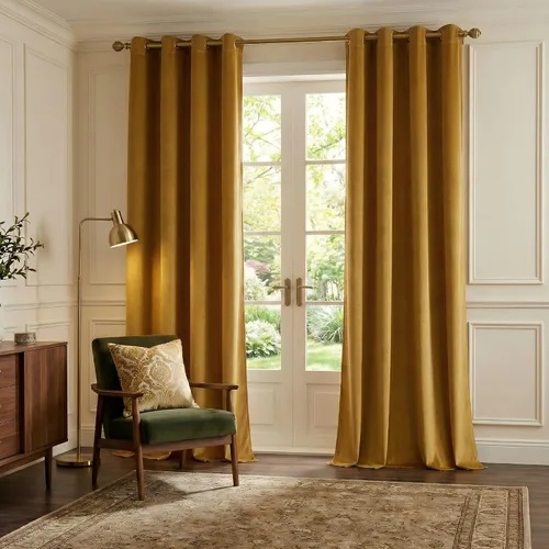 Vista 39 de NICETOWN Cortinas de terciopelo beige 100% opacas de 84 pulgadas de largo, 52 pulgadas de ancho, 2 paneles para dormitorio y sala de estar, cortinas