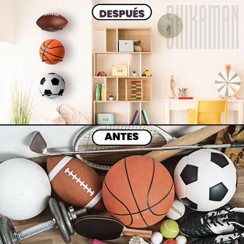 Vista 5 de Ball Holder Wall Mount Bulk,Basketball Football Stand Ball Storage